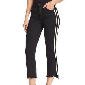 Mother denim black jeans with white stripes